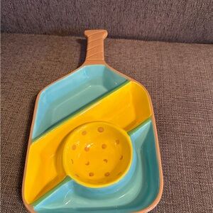 Godinger Pickleball Chip & Dip Serving Tray Set